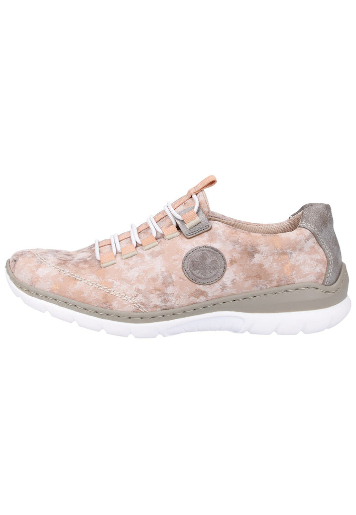Rieker Halbschuhe Lederimitat Rosa/Grau - surf4shoes