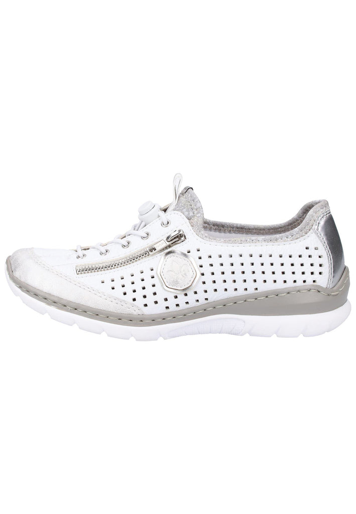 Rieker Halbschuhe Lederimitat Weiß - surf4shoes