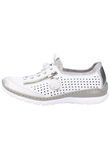 Rieker Halbschuhe Lederimitat Weiß - surf4shoes