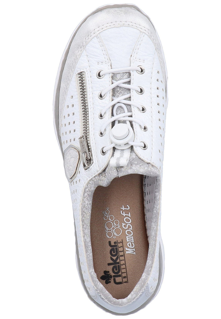 Rieker Halbschuhe Lederimitat Weiß - surf4shoes