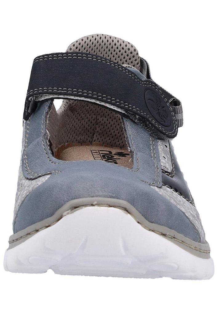 Rieker Halbschuhe Lederimitat Silber/Blau - surf4shoes