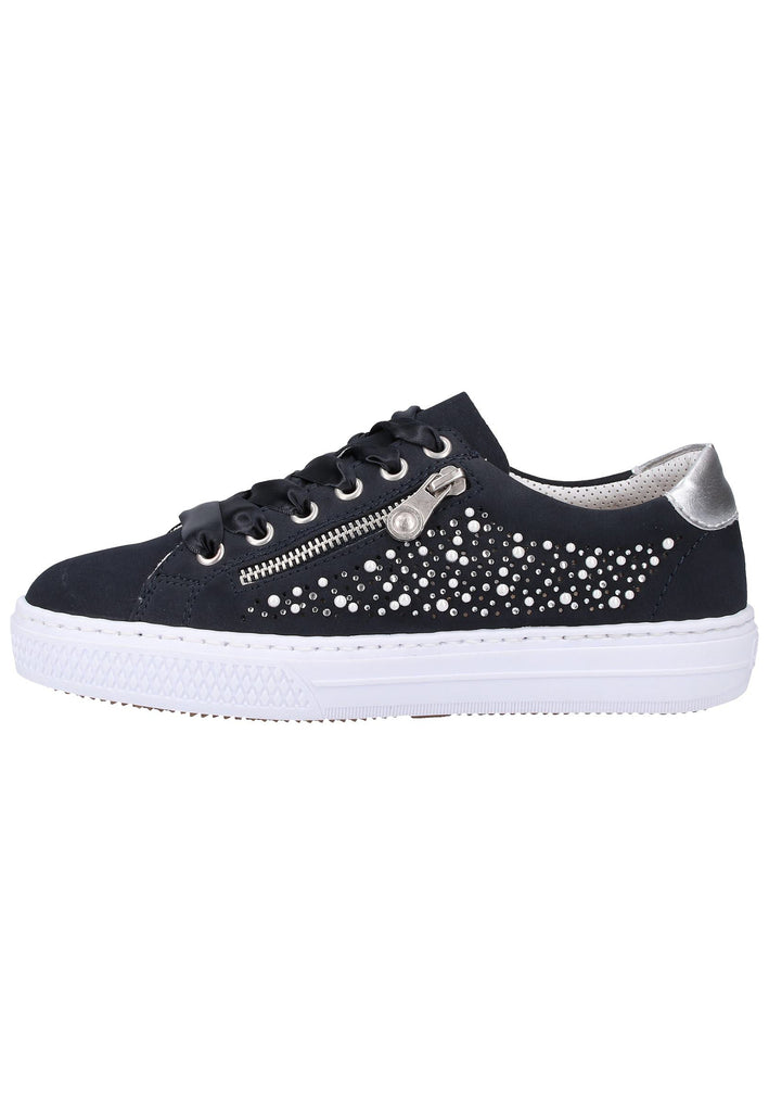 Rieker Sneaker Lederimitat Blau/Silber - surf4shoes