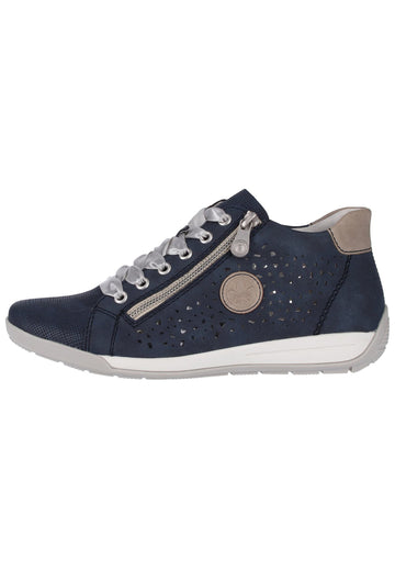 Rieker Halbschuhe Lederimitat Dunkelblau - surf4shoes