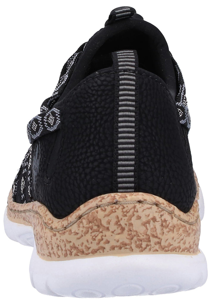 Rieker Halbschuhe Lederimitat Schwarz - surf4shoes