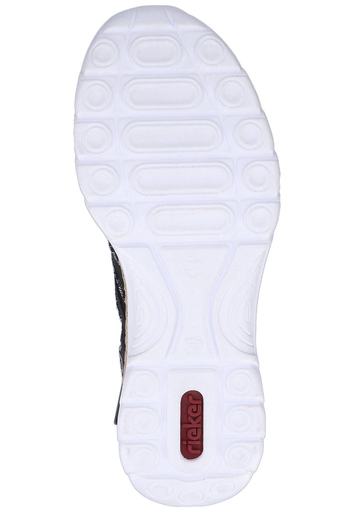 Rieker Halbschuhe Lederimitat Schwarz - surf4shoes