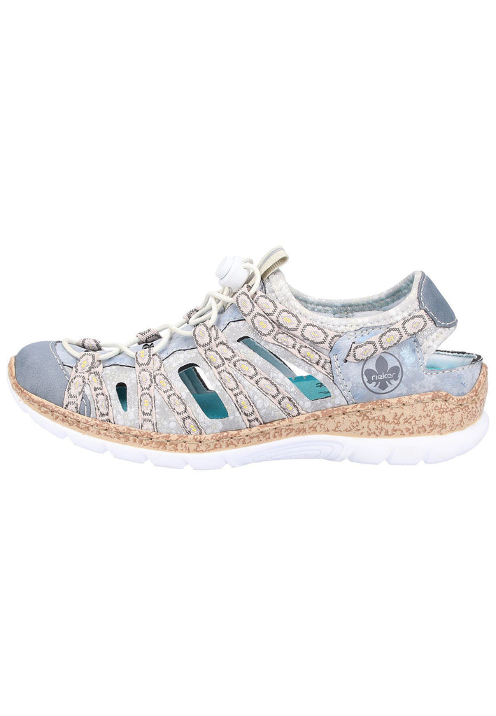 Rieker Halbschuhe Lederimitat Hellblau - surf4shoes