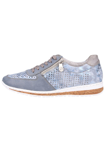 Rieker Sneaker Lederimitat Hellblau - surf4shoes
