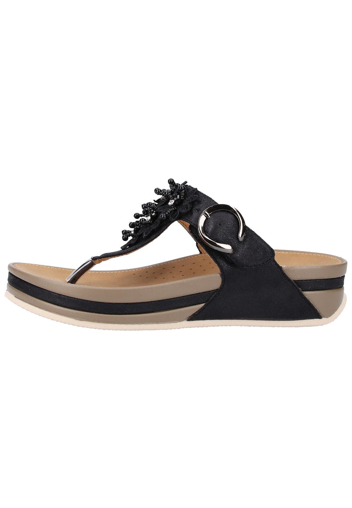 Rieker Zehensteg Textil Schwarz - surf4shoes