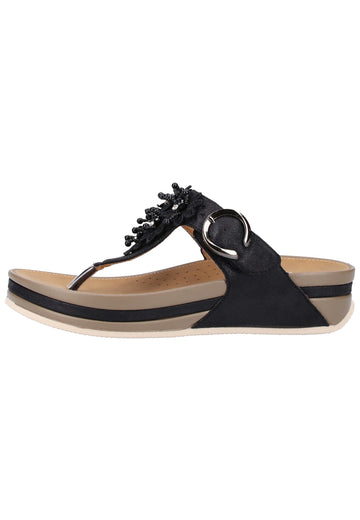 Rieker Zehensteg Textil Schwarz - surf4shoes