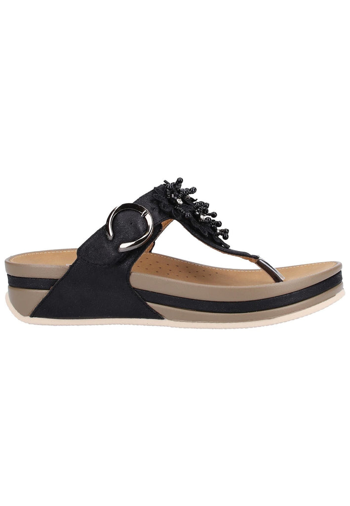 Rieker Zehensteg Textil Schwarz - surf4shoes