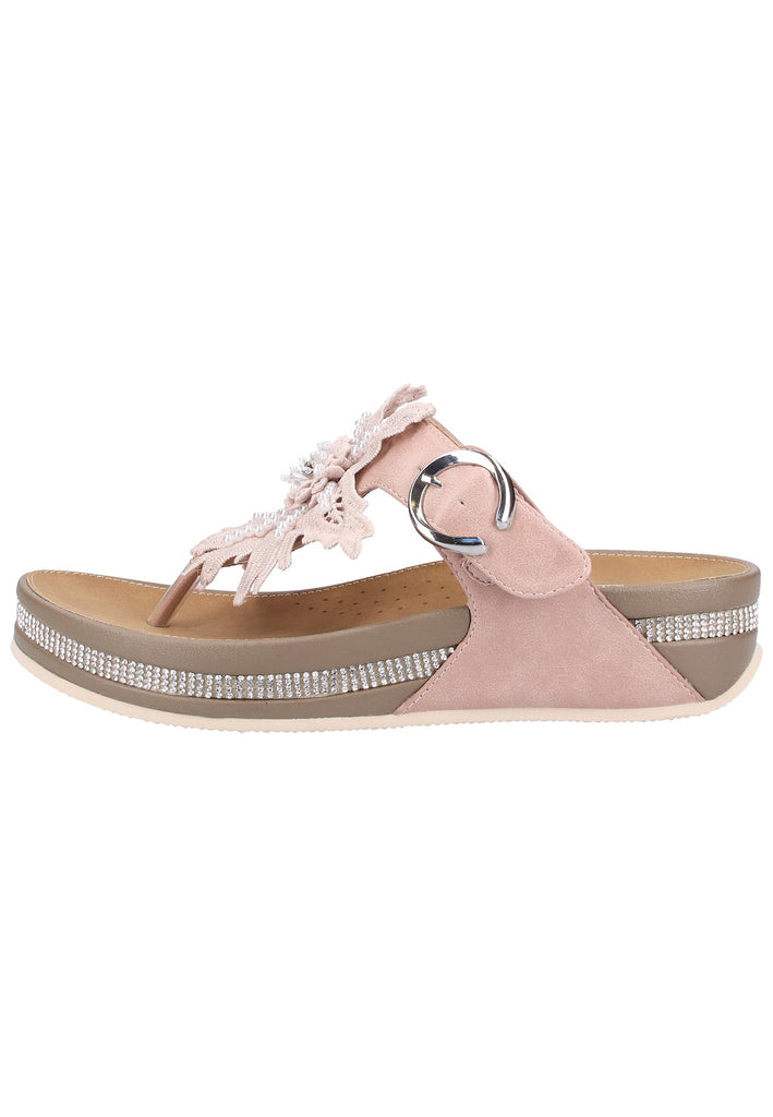 Rieker Zehensteg Lederimitat Rosa - surf4shoes