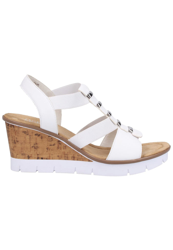 Rieker Sandalen Lederimitat Weiß - surf4shoes