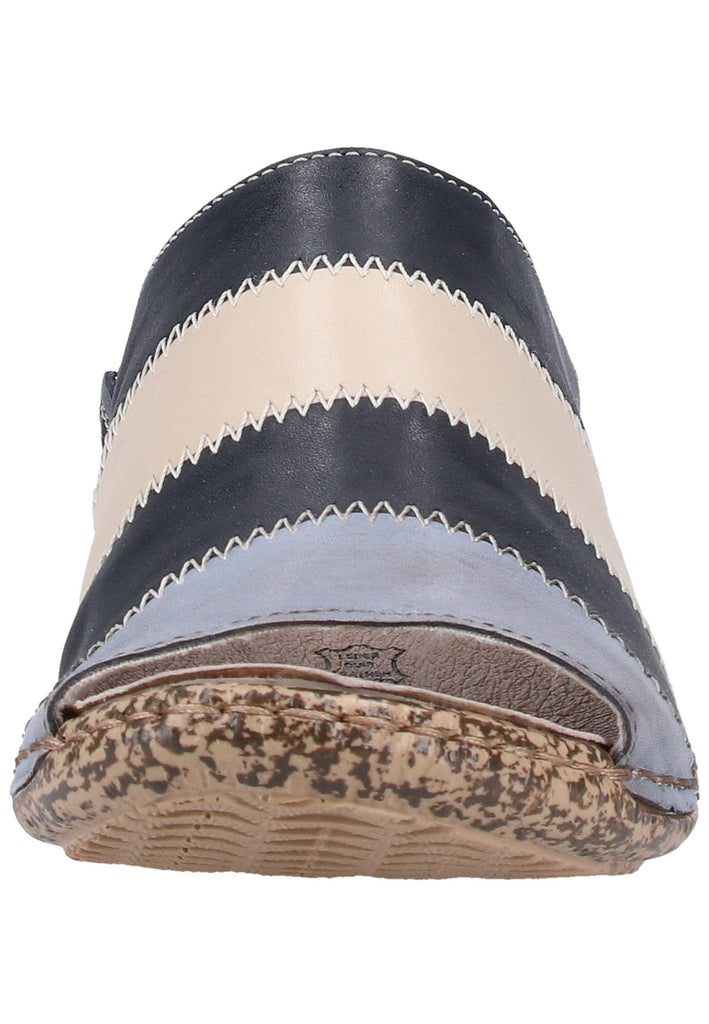 Rieker Pantoletten Glattleder Blau - surf4shoes