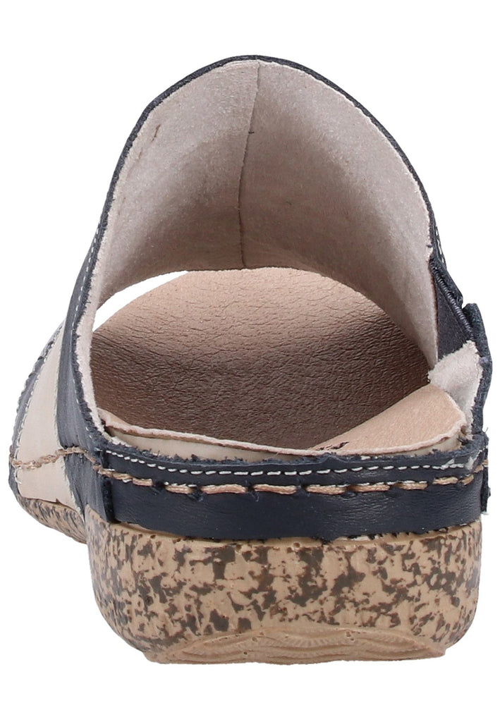 Rieker Pantoletten Glattleder Blau - surf4shoes