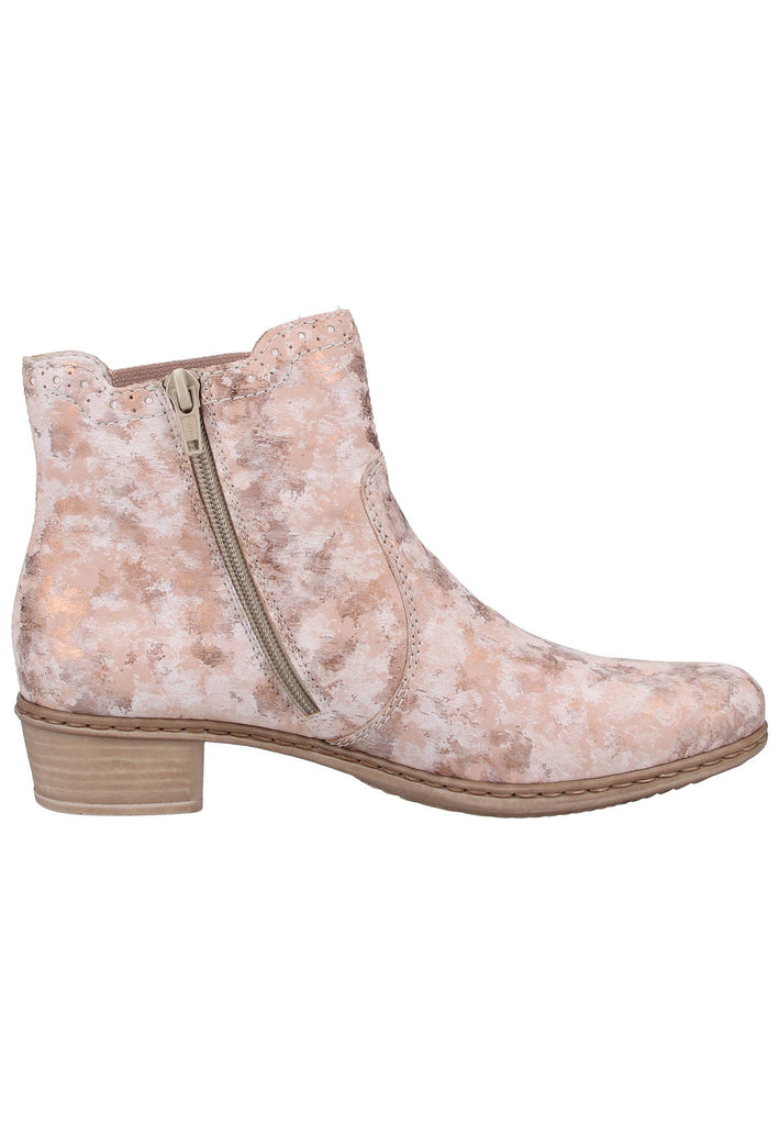 Rieker Stiefelette Lederimitat Rosa - surf4shoes