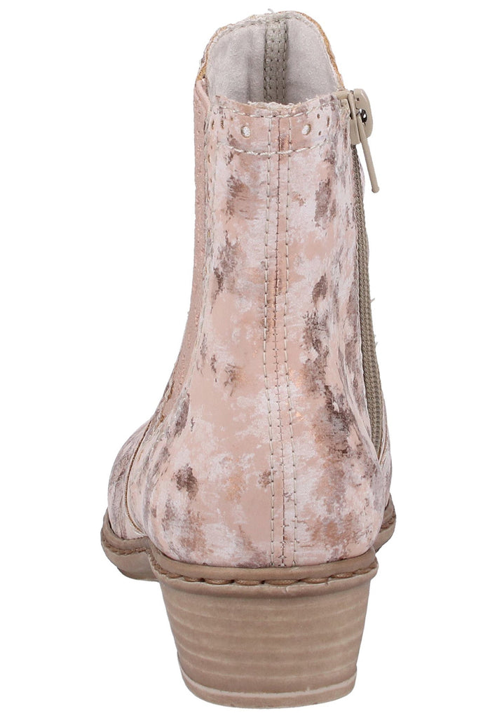 Rieker Stiefelette Lederimitat Rosa - surf4shoes