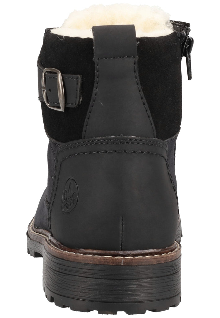 Rieker Stiefelette Leder Schwarz Warmfutter - surf4shoes