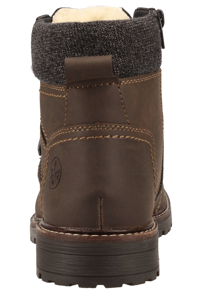 Rieker Stiefelette Lederimitat Braun Warmfutter - surf4shoes