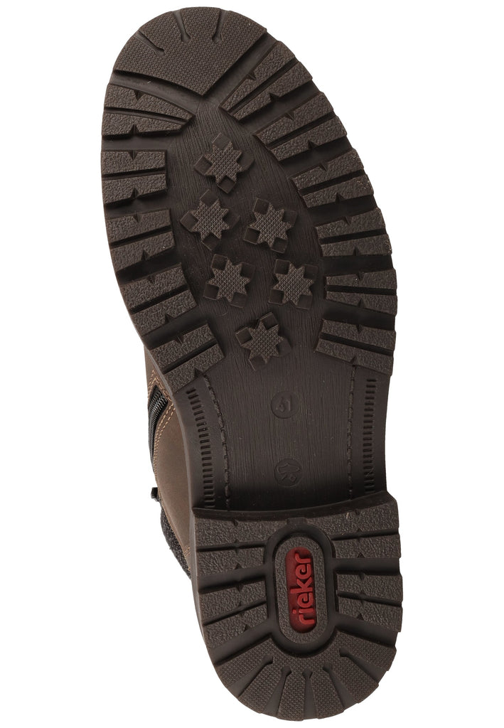 Rieker Stiefelette Lederimitat Braun Warmfutter - surf4shoes