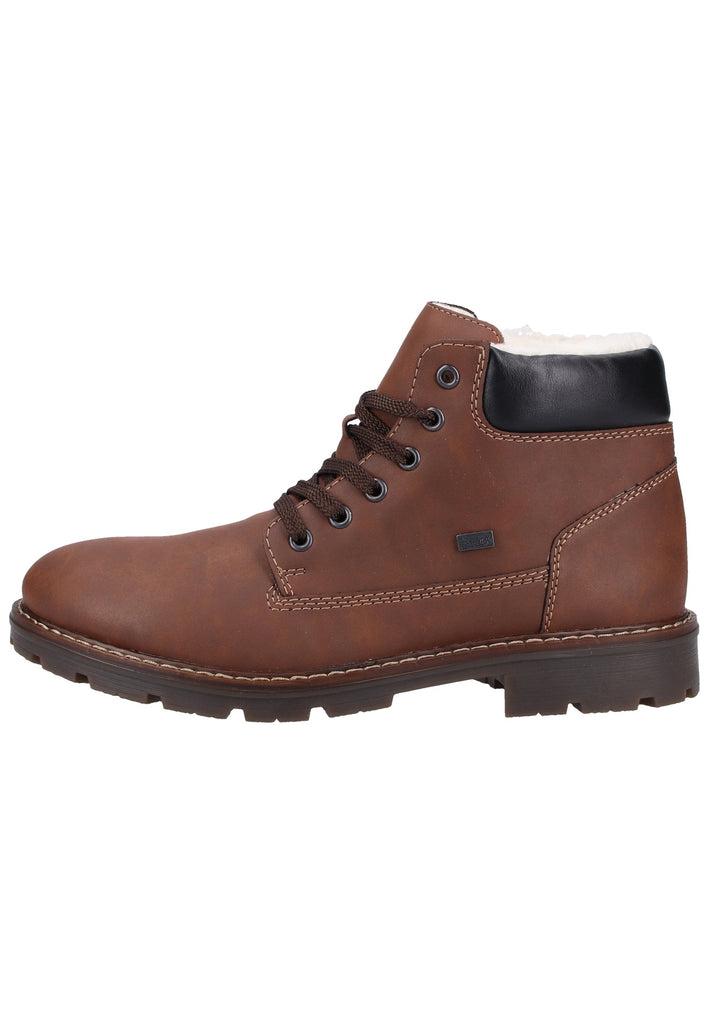 Rieker Stiefelette Lederimitat Braun/Schwarz Warmfutter - surf4shoes