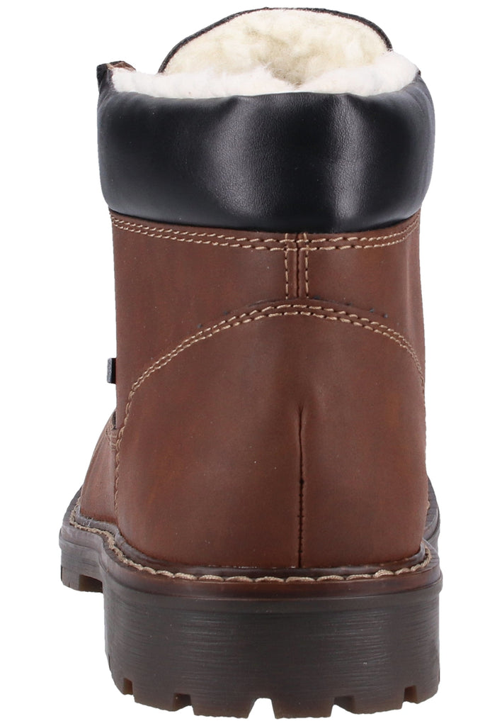 Rieker Stiefelette Lederimitat Braun/Schwarz Warmfutter - surf4shoes
