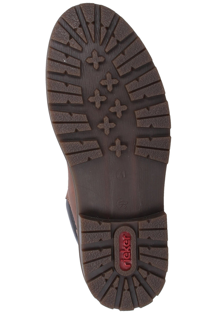 Rieker Stiefelette Lederimitat Braun/Schwarz Warmfutter - surf4shoes