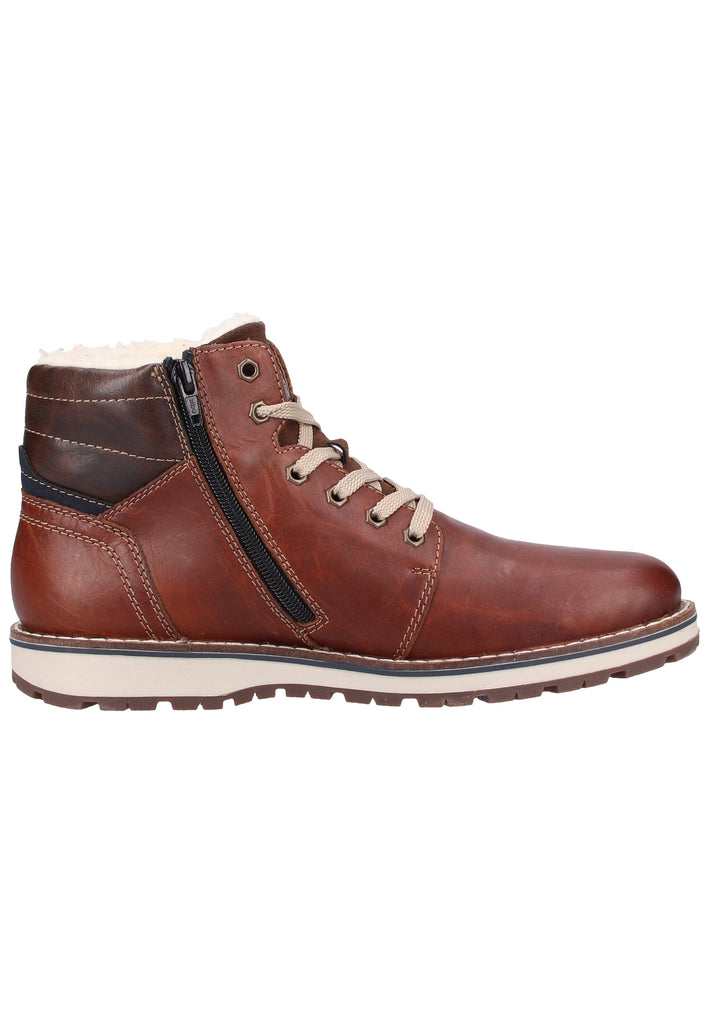Rieker Stiefelette Glattleder Braun/Blau Warmfutter - surf4shoes