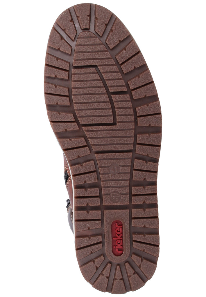 Rieker Stiefelette Glattleder Braun/Blau Warmfutter - surf4shoes