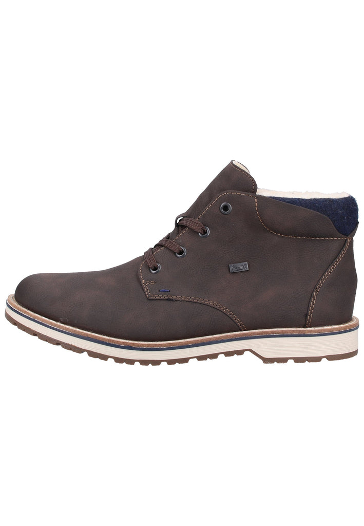 Rieker Stiefelette Lederimitat Braun/Blau Warmfutter - surf4shoes