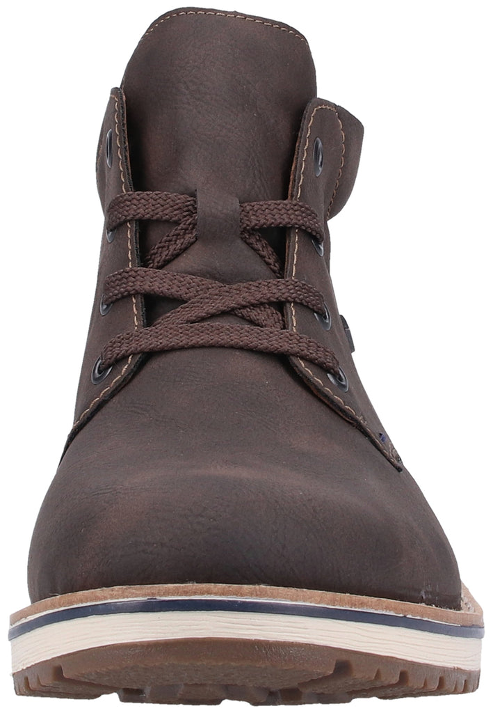 Rieker Stiefelette Lederimitat Braun/Blau Warmfutter - surf4shoes
