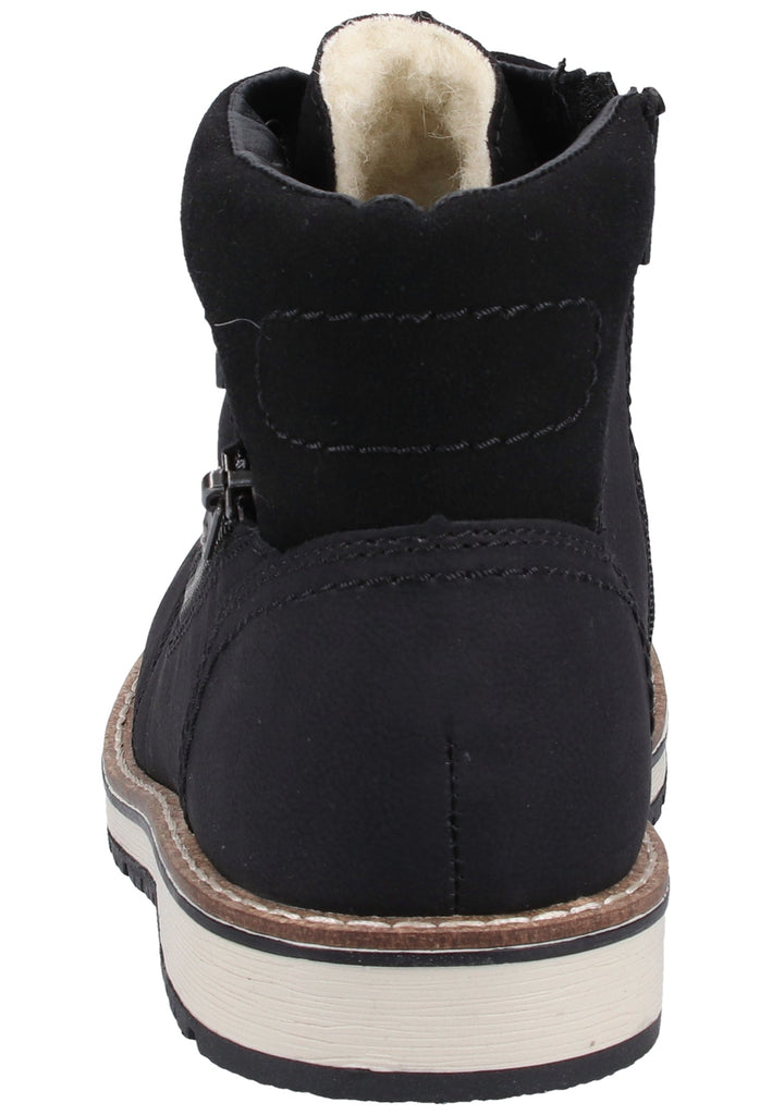 Rieker Stiefelette Lederimitat Schwarz Warmfutter - surf4shoes