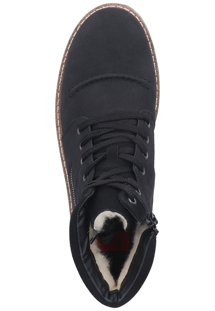 Rieker Stiefelette Lederimitat Schwarz Warmfutter - surf4shoes