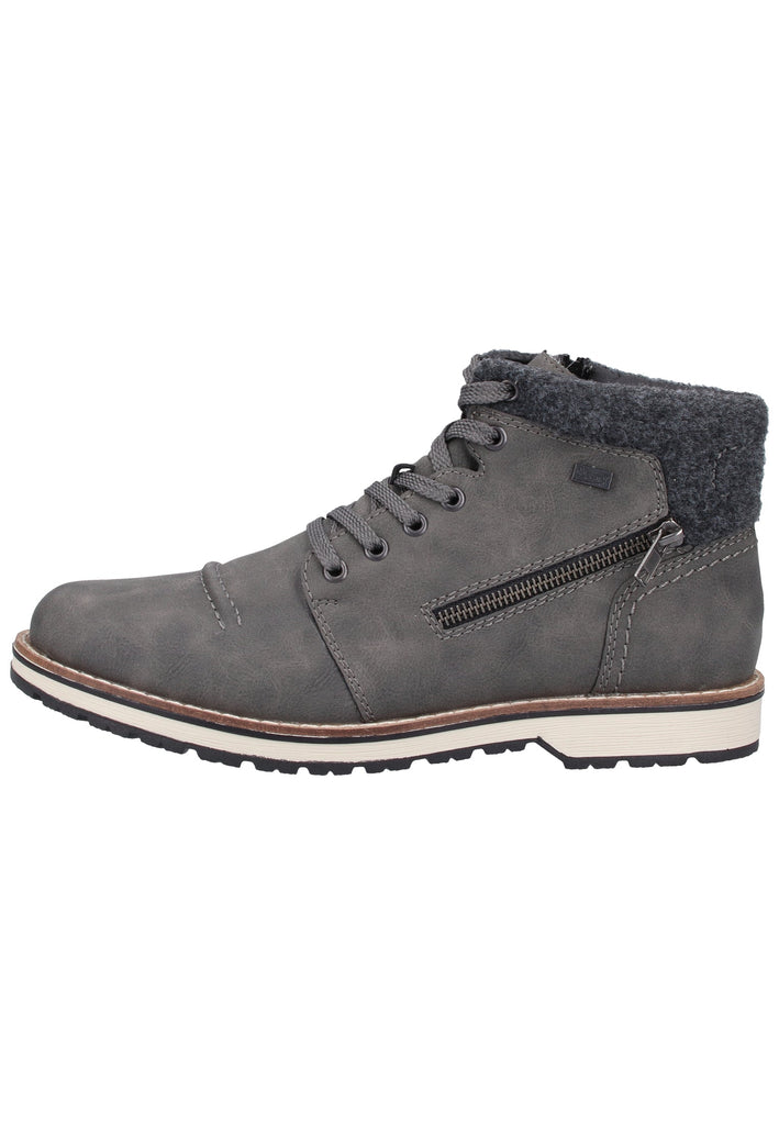 Rieker Stiefelette Lederimitat Anthrazit Warmfutter - surf4shoes