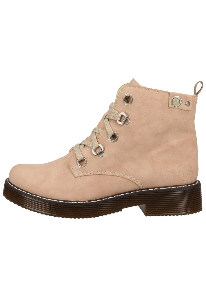 Rieker Stiefelette Lederimitat Rosa Warmfutter - surf4shoes