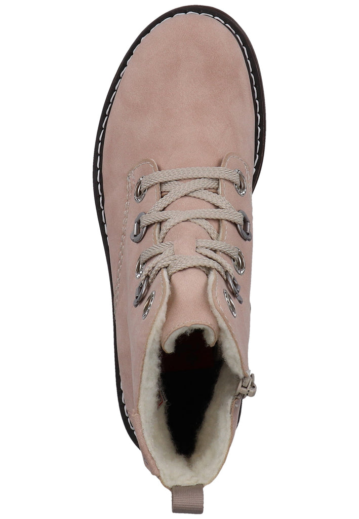 Rieker Stiefelette Lederimitat Rosa Warmfutter - surf4shoes