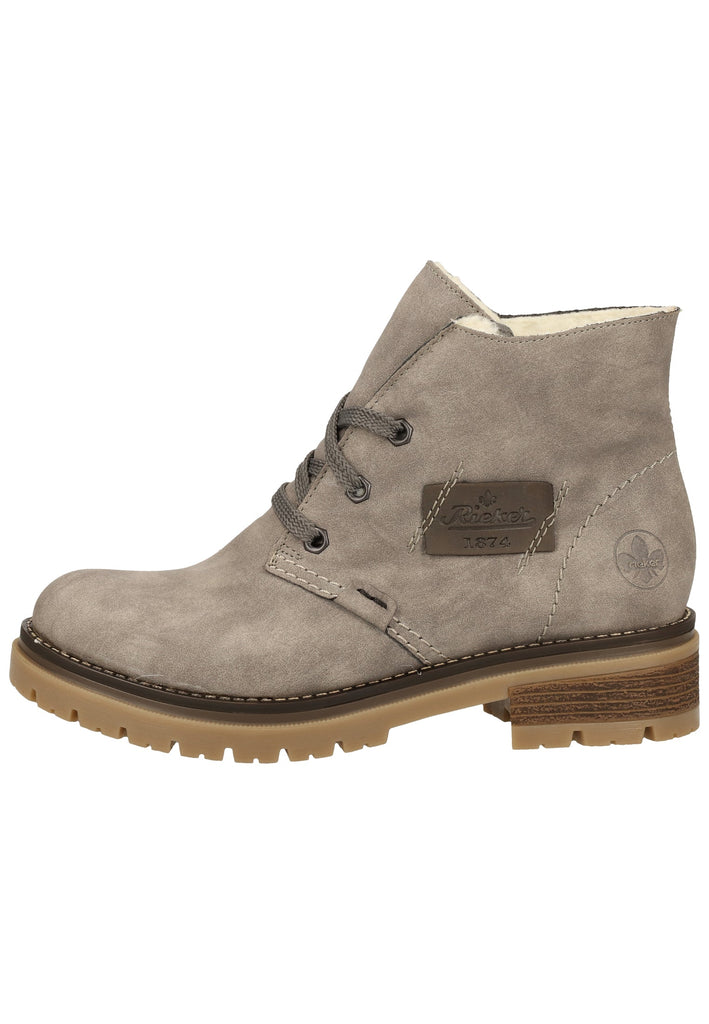 Rieker Stiefelette Lederimitat Grau Warmfutter - surf4shoes