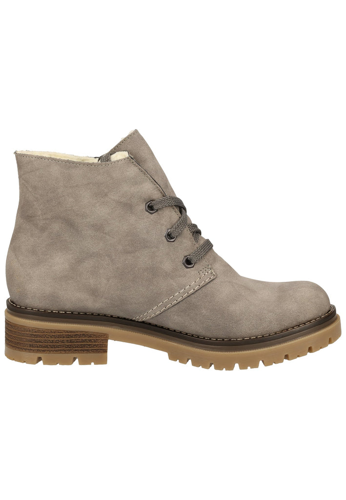Rieker Stiefelette Lederimitat Grau Warmfutter - surf4shoes