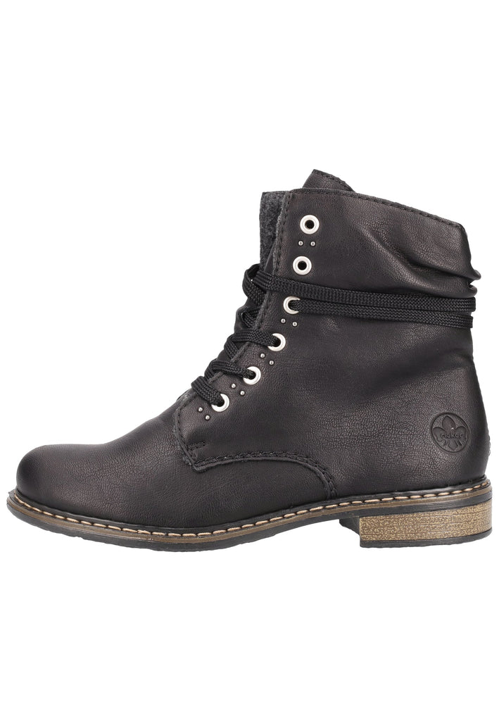Rieker Stiefelette Lederimitat Schwarz - surf4shoes