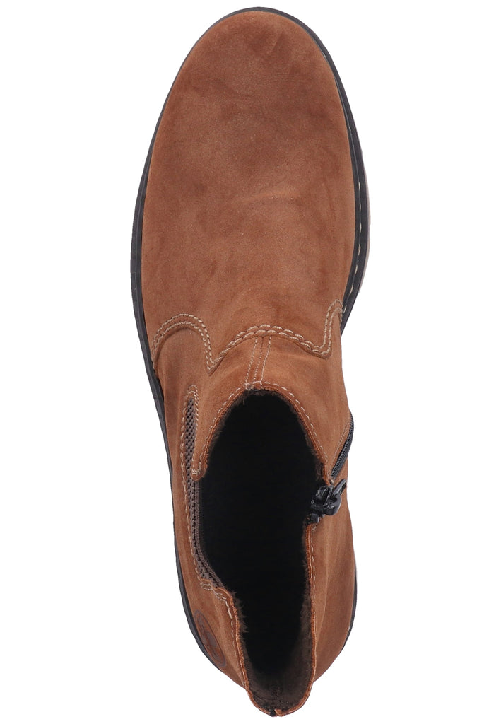 Rieker Stiefelette Lederimitat/Textil Braun - surf4shoes