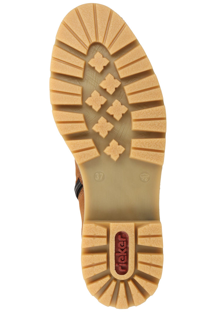 Rieker Stiefelette Lederimitat/Textil Braun - surf4shoes