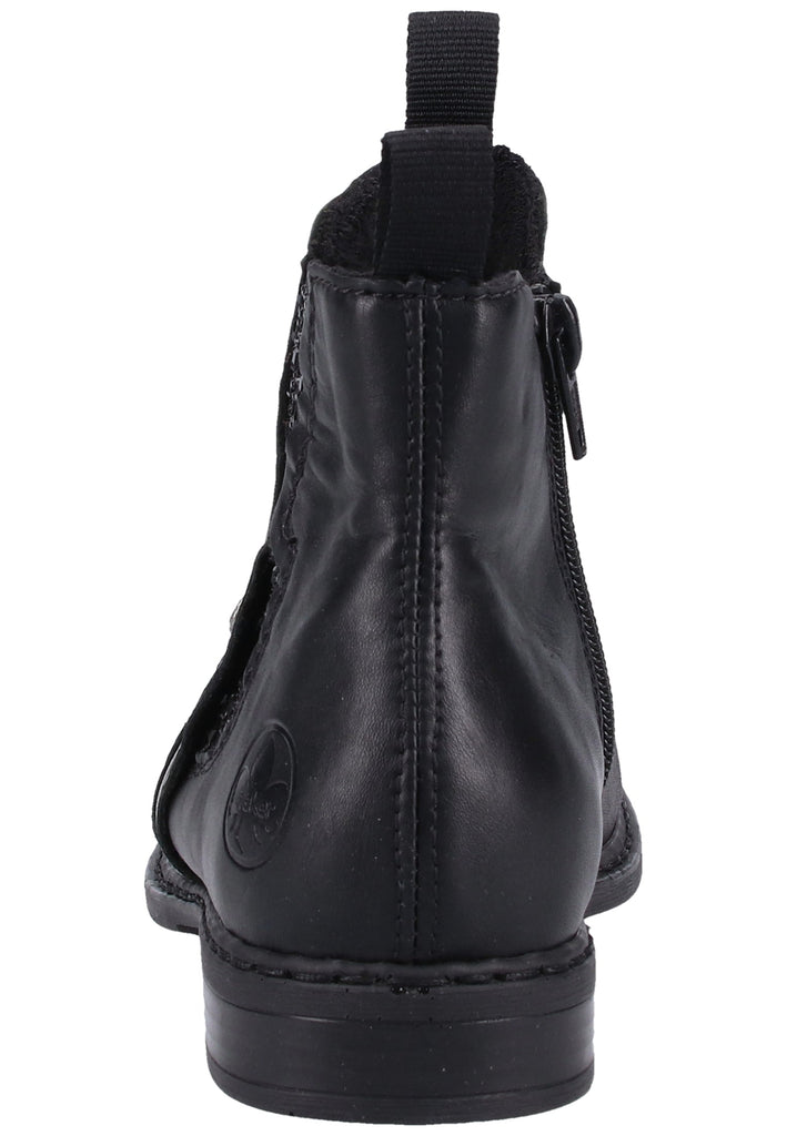 Rieker Stiefelette Glattleder Schwarz - surf4shoes