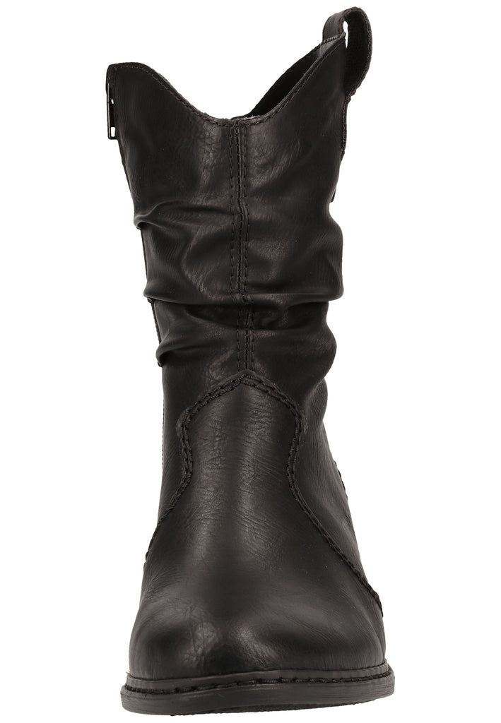 Rieker Stiefelette Lederimitat Schwarz Warmfutter - surf4shoes