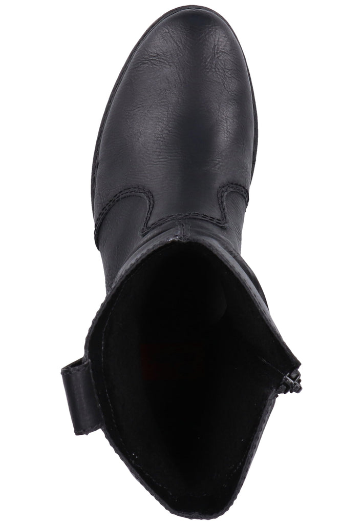 Rieker Stiefelette Lederimitat Schwarz Warmfutter - surf4shoes