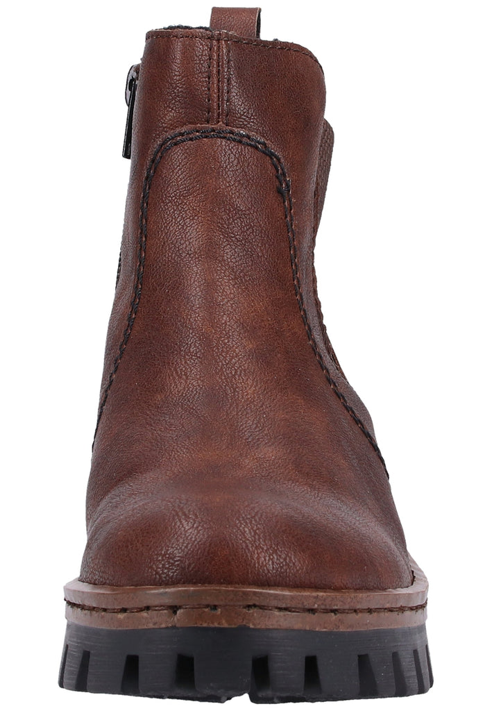 Rieker Stiefelette Lederimitat Braun Warmfutter - surf4shoes