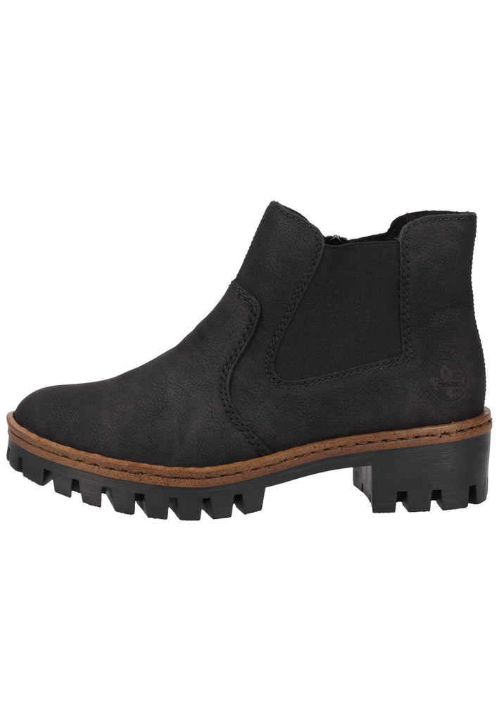 Rieker Stiefelette Lederimitat Schwarz Warmfutter - surf4shoes