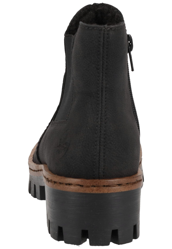 Rieker Stiefelette Lederimitat Schwarz Warmfutter - surf4shoes