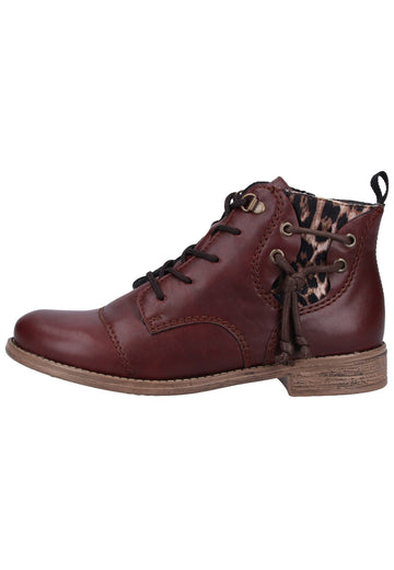 Rieker Stiefelette Lederimitat Rot - surf4shoes