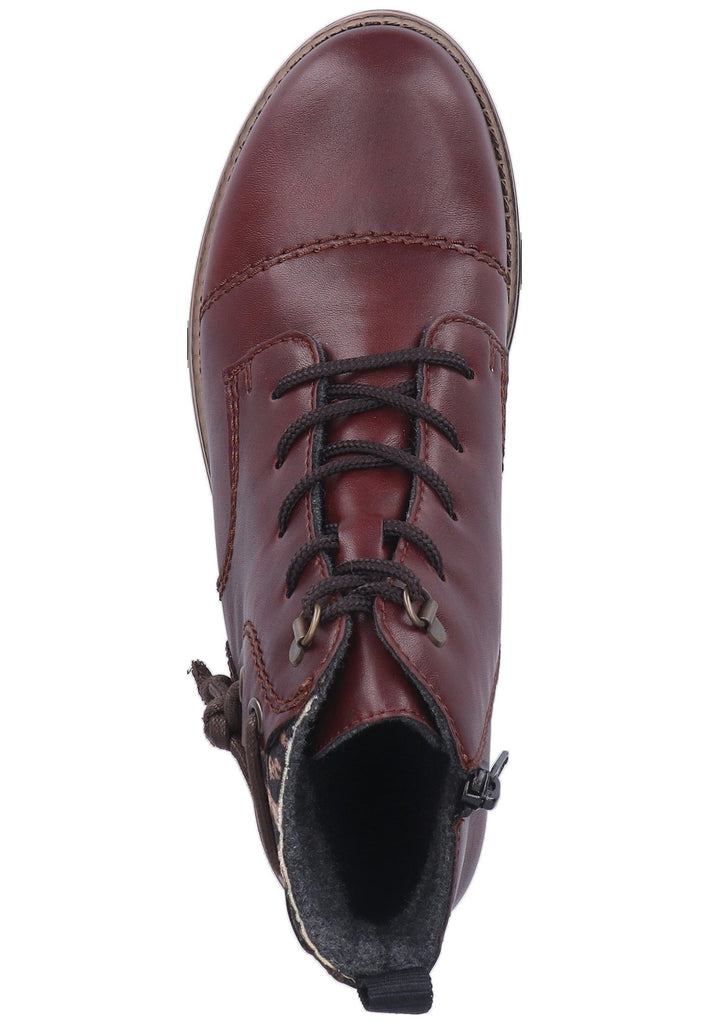 Rieker Stiefelette Lederimitat Rot - surf4shoes