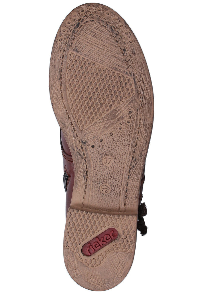 Rieker Stiefelette Lederimitat Rot - surf4shoes