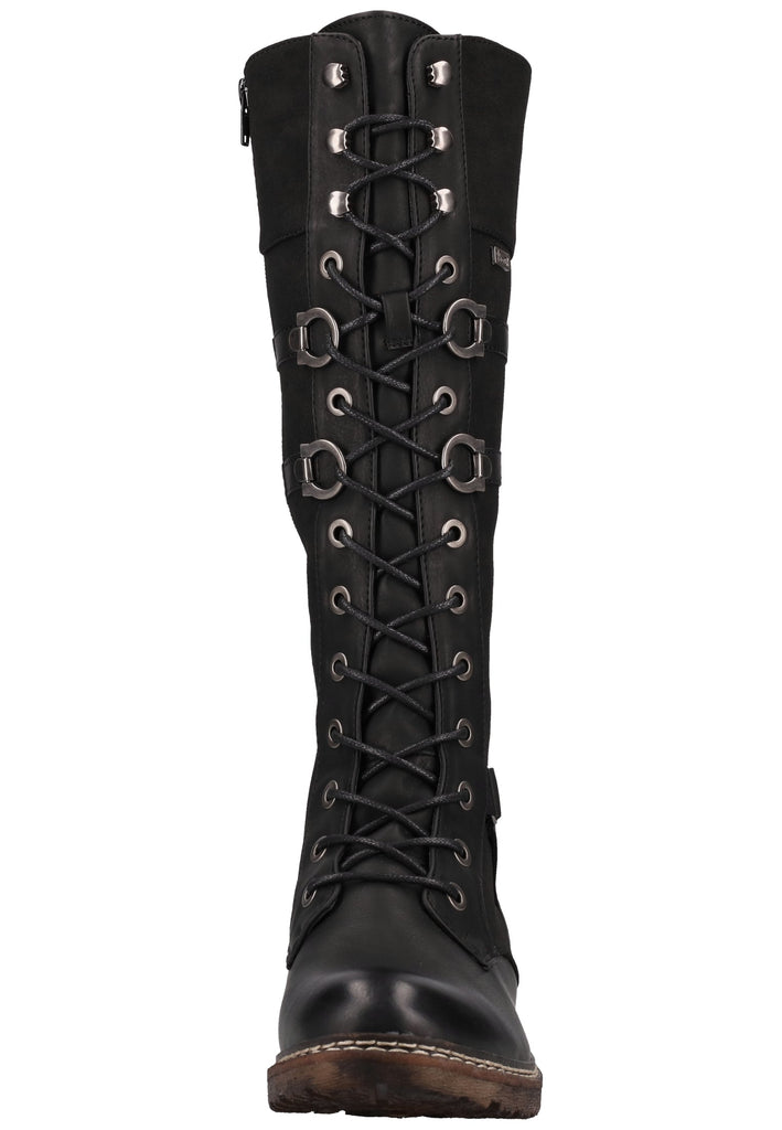 Rieker Stiefel Lederimitat Schwarz Warmfutter - surf4shoes